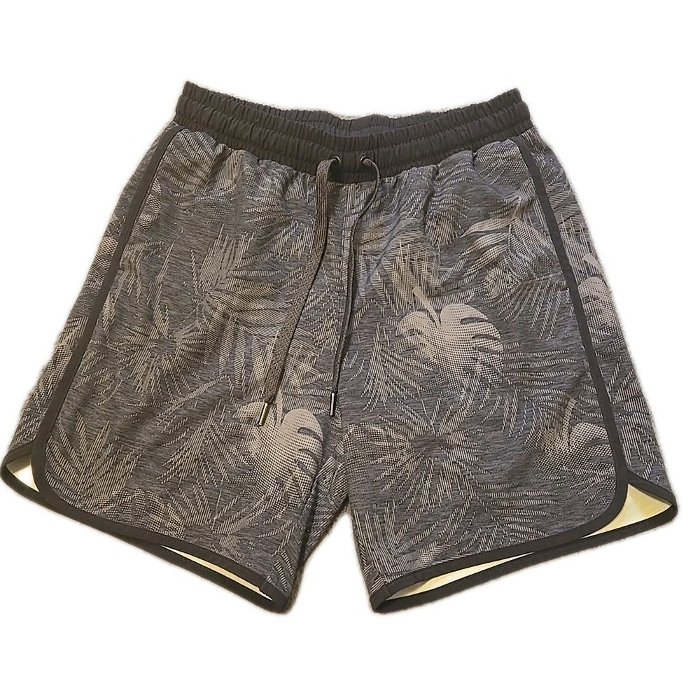 ALL IN MOTION Mens Athletic Board Shorts Black Gray Swim Gym Performance Stretch